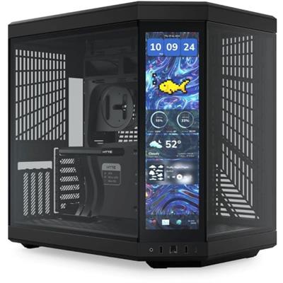 HYTE Y70 Touch Infinite Dual Chamber ATX Case with 14.9" IPS Touchscreen Pitch Black