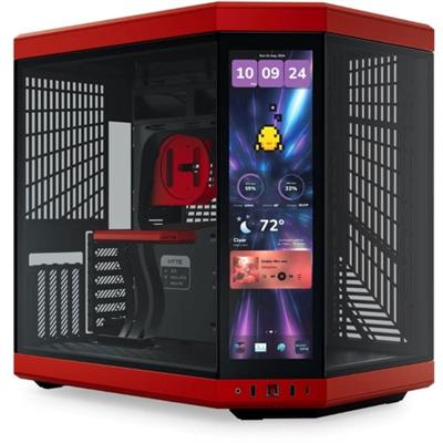 HYTE Y70 Touch Infinite Dual Chamber ATX Case with 14.9" IPS Touchscreen Black Cherry