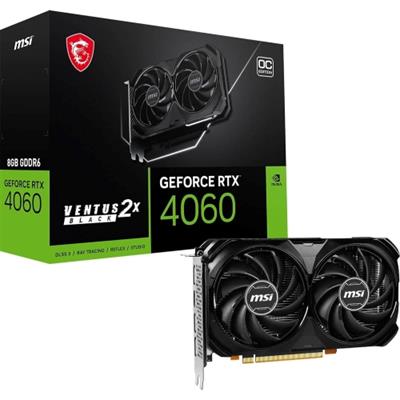 MSI Gaming GeForce RTX 4060 Ventus 2X Black 8GB OC Graphics Card