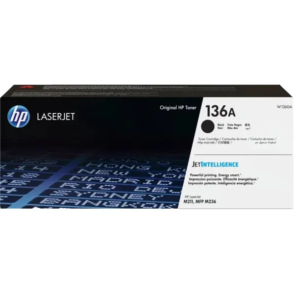 HP 136A Black Original LaserJet Toner Cartridge (W1360A) | For HP LaserJet Pro MFP M227-M231, M428-M433 Series