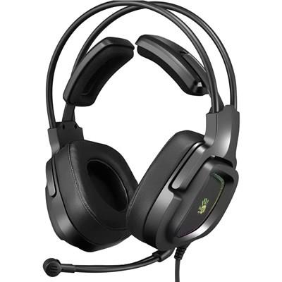 Bloody G575P Stereo Surround Sound Gaming Headset Black – 50mm Drivers, RGB Flow Backlight, Noise Cancelling Mic, 3.5mm + USB Wired Gaming Headphones for PC & Console