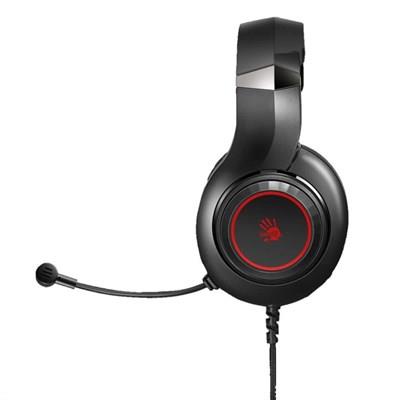 Bloody G220S Stereo Gaming Headset with 50mm Drivers, 7-Color RGB Lighting, Noise Cancelling Mic, USB Wired Gaming Headphones – Black