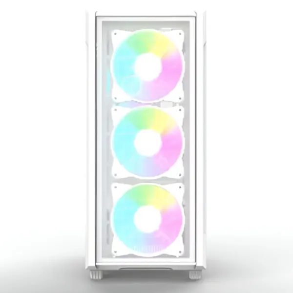 E-Dragon Syrax Themed PC Gaming Case | Mid-Tower ATX | Tempered Glass | ARGB Lighting - White