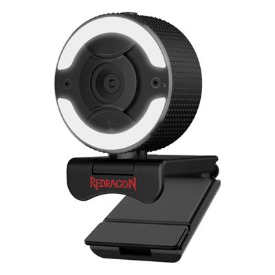 Redragon GW910 1080P PC Webcam - Dual Stereo Mic, Privacy Shutter, Ring Light, USB Plug & Play