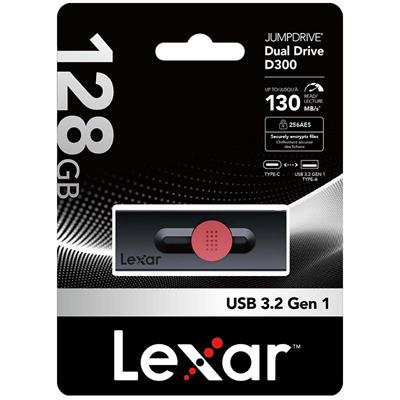 Lexar JumpDrive E32c 128GB USB 3.2 Gen 1 Type-C OTG Flash Drive – Dual USB-C & USB-A High-Speed Metal USB Drive