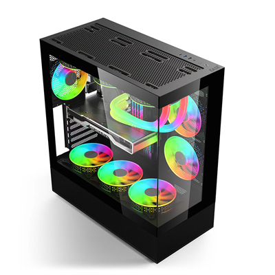 EASE EC123B ARGB Mid-Tower Micro-ATX Gaming Case Black