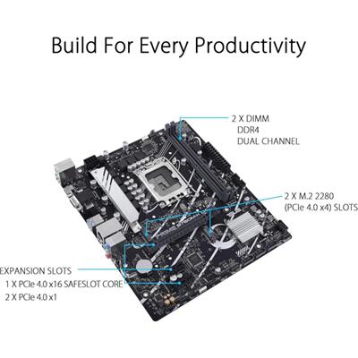 Asus Prime B760M-K D4 Intel 12/13/14th Gen microATX Motherboard