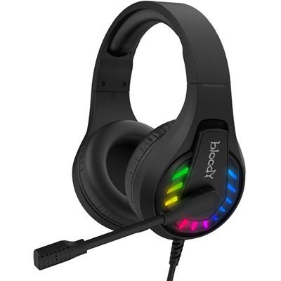 Bloody G230 Virtual 7.1 Surround Sound USB Gaming Headset Black – 50mm Drivers, RGB Neon Backlit, Noise Cancelling Mic, Wired Gaming Headphones for PC
