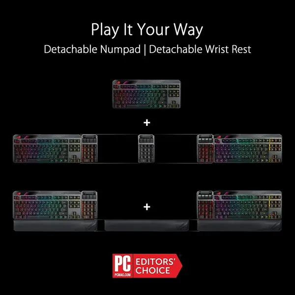 ASUS ROG Claymore II Wireless RGB Gaming Keyboard – RX Red Switch Mechanical Keyboard