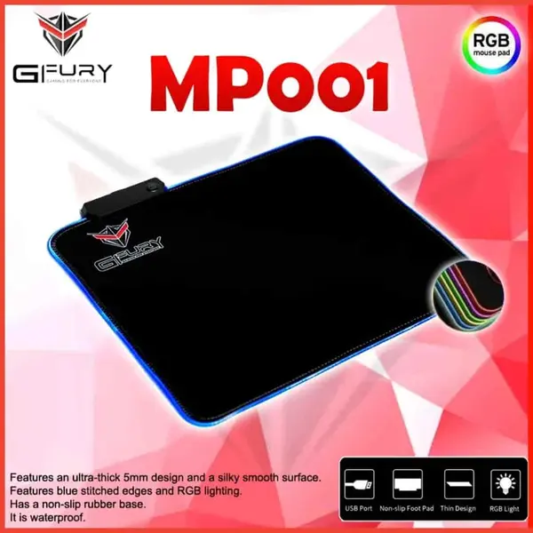 GFURY GF-MP001 Gaming Mouse Pad – Smooth Surface Anti-Slip Mouse Mat for Gaming & Office Use