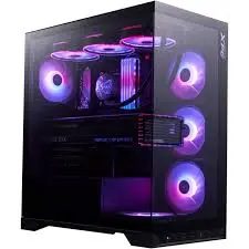 XPG INVADER X MT Black Panoramic Mid Tower Gaming PC Case, Tempered Glass ATX Chassis with ARGB Fan Support
