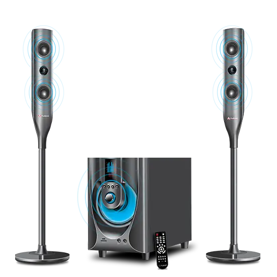 Audionic Reborn RB-95 LED TV Home Theater Speaker – 2.1 Channel Bluetooth Multimedia Sound System with Deep Bass Woofer, USB, FM Radio & Remote Control