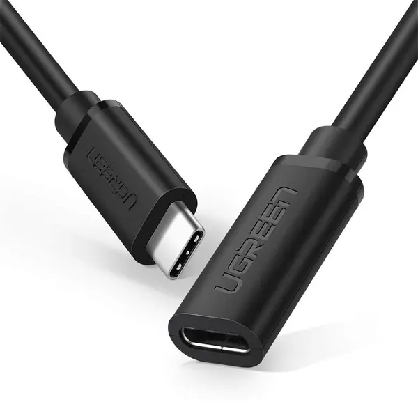 UGREEN USB-C Male to USB-C Female Gen 2 Extension Cable 1M 10Gbps 5A 100W PD Black