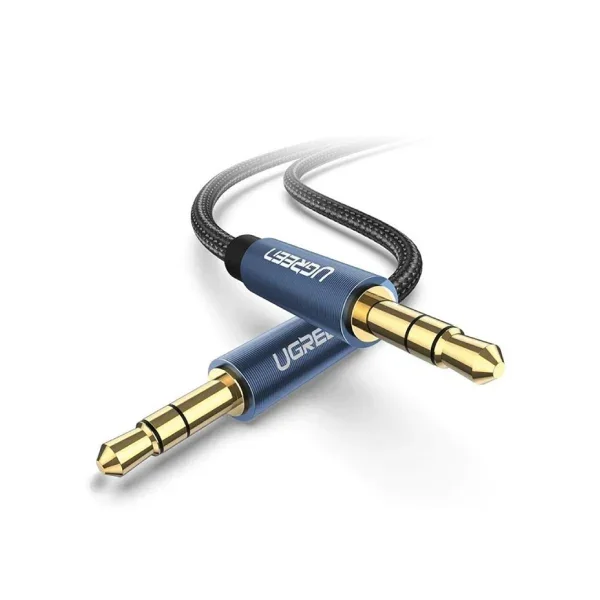 UGREEN 3.5mm Male to Male AUX Audio Cable 1.5M Blue | Gold-Plated Metal Shell Braided Stereo Cable for Car, Smartphone, Laptop, Speakers & Headphones