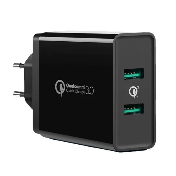 UGREEN CD161 Dual USB-A QC 3.0 36W Fast Wall Charger Black | Dual Port Quick Charge Adapter for Android Smartphones & Tablets