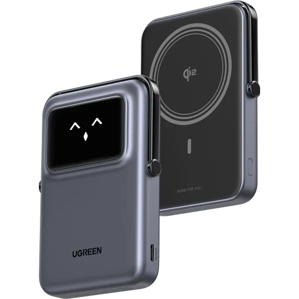 UGREEN Uno Magnetic Wireless Power Bank Black – 10000mAh Portable MagSafe Compatible Wireless Charger with USB-C Fast Charging