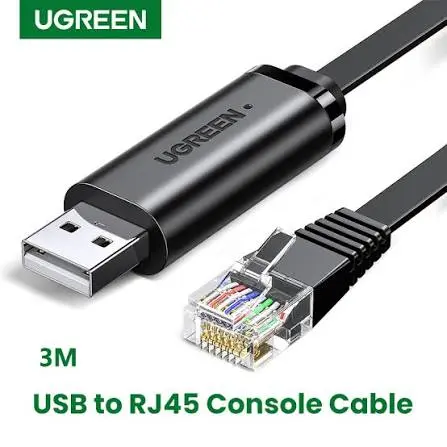 UGREEN USB to RJ45 Console Cable 1.5M | USB Type-A to RJ45 Cisco Console Cable for Router, Switch, Firewall & Network Device Configuration