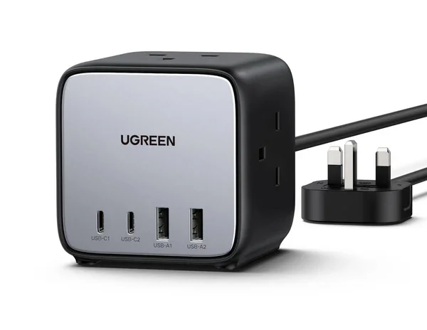UGREEN DigiNest Cube 65W GaN Charger Black | 2 USB-C + 2 USB-A Fast Charging Station for MacBook, iPhone, Samsung, iPad & Laptops