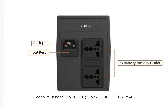 Vertiv Liebert PSA720-SOHO 720VA 360W Line Interactive UPS with AVR & Universal Sockets