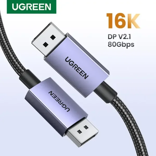 UGREEN DisplayPort 2.1 16K Cable 3M 80Gbps DP Male to DP Male Ultra HD Display Cable