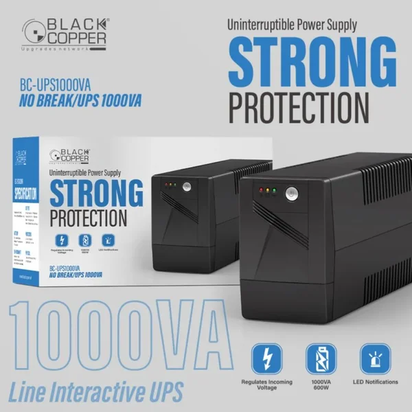 Smart Power 1000VA 600W Line Interactive UPS with AVR Backup for PC, Office & Networking