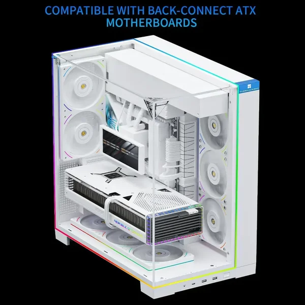 Thermalright TR A70 ARGB Mid Tower Case White with 5 ARGB Fans, LED Lines