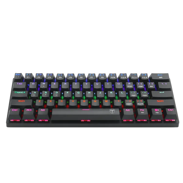 T-Dagger Arena TGK321 61-Key 60% Mechanical Gaming Keyboard with Outemu Blue Switches, Rainbow Backlight & N-Key Rollover
