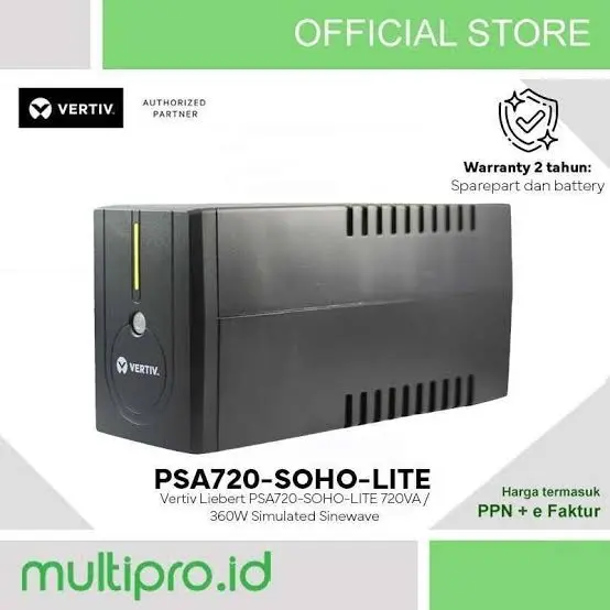 Vertiv Liebert PSA720-SOHO 720VA 360W Line Interactive UPS with AVR & Universal Sockets