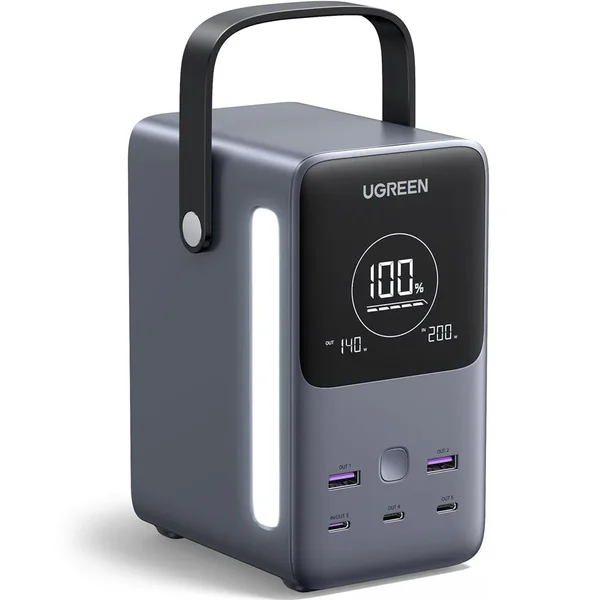 UGREEN PB770 48000mAh 300W Portable Power Bank Black | 5-Port PD 3.1 Fast Charging Laptop Power Bank with 140W USB-C & Smart Display