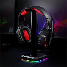 Redragon HA300 Scepter Pro RGB Gaming Headset Stand with 4 USB Ports | Aluminum Headphone Holder