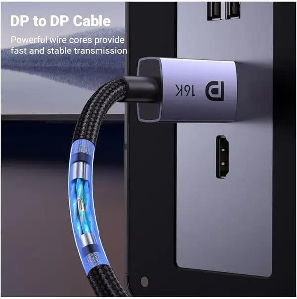 UGREEN DisplayPort 2.1 16K Cable 2M Ultra HD DP Male to DP Male Display Cable 80Gbps