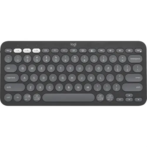 Logitech Pebble Keys 2 K380S Multi-Device Bluetooth Wireless Keyboard, Slim and Portable - Tonal Graphite
