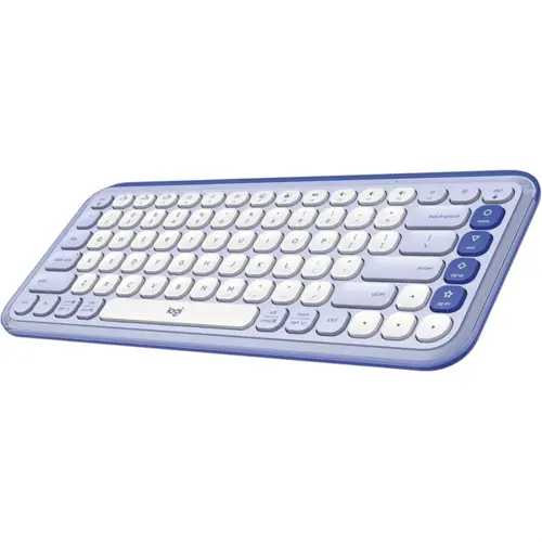 Logitech POP ICON KEYS Compact Wireless Keyboard | Lilac Off White English