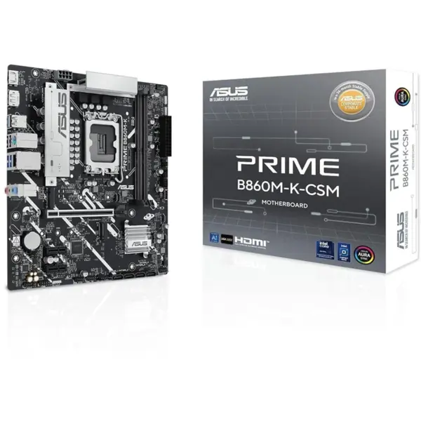 ASUS Prime B860M-K-CSM Intel Core Ultra Motherboard, LGA 1851, Advanced AI PC-Ready, Aura Sync, DDR5