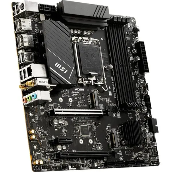 MSI PRO B760M-A WiFi Intel DDR5 microATX Motherboard - LGA1700, PCIe 4.0, WiFi 6E, 12th/13th/14th Gen Ready