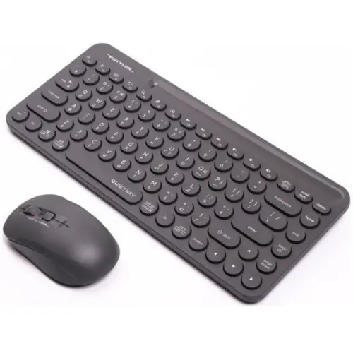 A4Tech FG3200 Air2 Wireless Combo Desktop Set, QuietKey Keyboard & Air Mouse, Grey