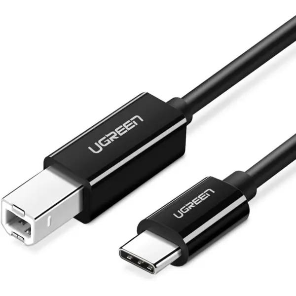 Ugreen USB-C Printer Cable 2M USB Type C to USB 2.0 Type B Printer Scanner Cable Cord High Speed Compatible for Brother HP Canon Lexmark Epson Dell Xerox Samsung etc and Piano DAC Black