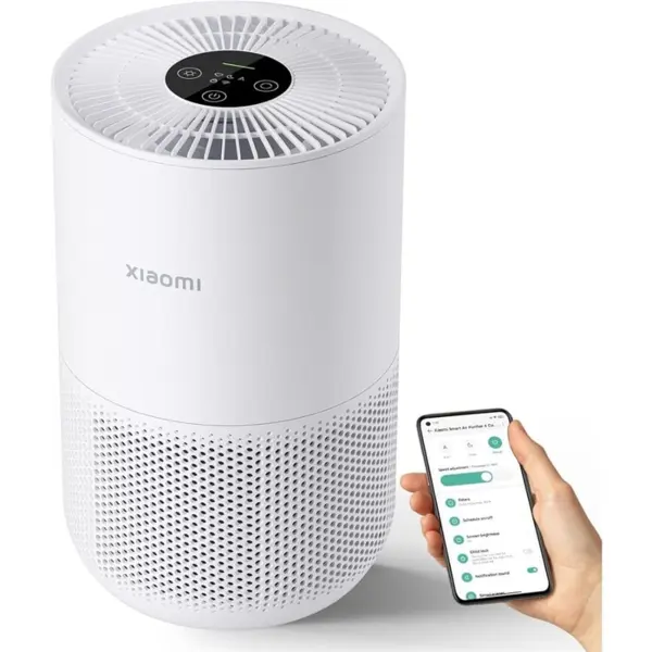 Xiaomi Mi Air Purifier 4 Compact, Air Purifier, True HEPA H13 3-Stage Filter, Removes 99.97% Pollutants To 0.3 Microns, Smart Home Integration, Whisper Quiet, 0.9KW/day, OLED Touch Display
