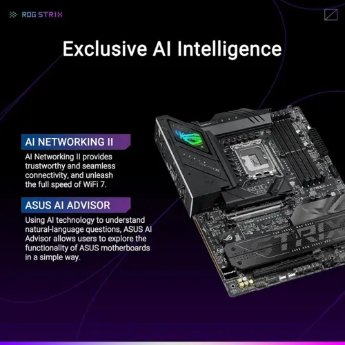 ASUS ROG Strix B860-F Gaming WiFi ATX Motherboard – LGA1851, DDR5, PCIe 5.0, Wi-Fi 7, 4x M.2, Aura Sync RGB