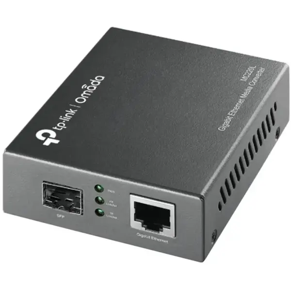 TP-Link Omada MC220L Gigabit SFP Media Converter, 1 RJ45 Port, Auto-Negotiation, IEEE 802.3ab and 802.3z