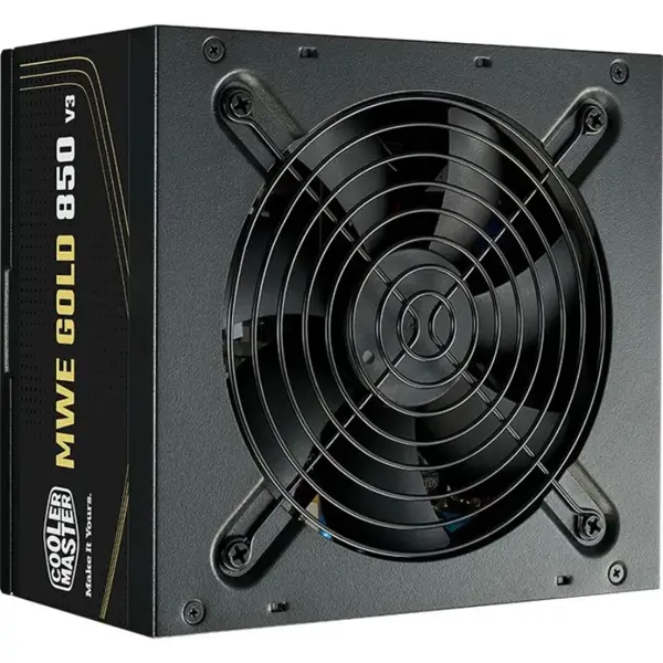 Cooler Master MWE Gold 850 V3 Non-Modular PSU, 850W, 80 Plus Gold, ATX 3.1, Zero-RPM Mode