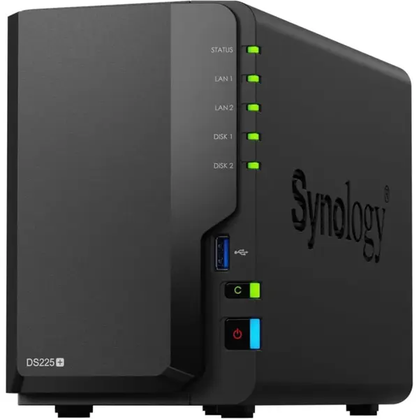 Synology DiskStation DS225+ 2-Bay NAS, Diskless - 40TB