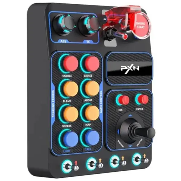 PXN CB1 Control Button Box Simulation Controller, 30 Programmable Buttons, RGB, USB-C, PC