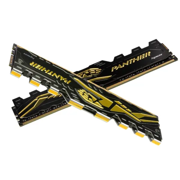 Apacer Panther 16GB DDR4 3200MHz CL16 Gaming RAM, Desktop Memory, Black-Gold Heat Spreader