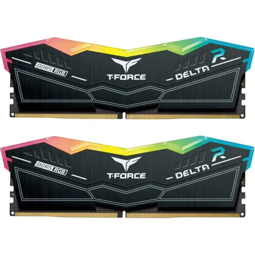 TeamGroup T-Force Delta RGB 32GB (2x16GB) DDR5 6400MHz CL40 Desktop Gaming RAM Kit – White