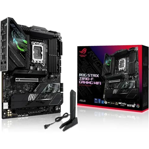 ASUS ROG Strix Z890-F Gaming WiFi ATX Motherboard – LGA 1851, 16+1+2+2 Power Stages, DDR5, PCIe 5.0, 5x M.2, WiFi 7, AI Overclocking, Core Ultra Ready