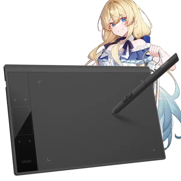 Veikk A30 Graphics Drawing Tablet 4 Touch Keys 1 Touch Panel, Linux Support, 10x6 Inch Drawing Pad with 8192 Levels Battery-Free Pen Electronic for PC/Android/Mac OS/Windows