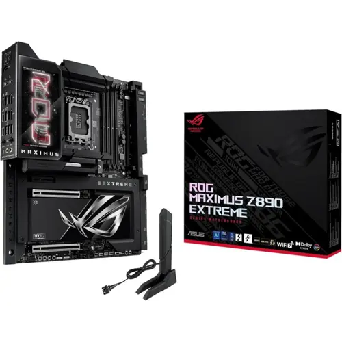 ASUS ROG Maximus Z890 Extreme E-ATX Motherboard – LGA1851, 24+2+1+2 Power Stages, DDR5, WiFi 7, 10G LAN, PCIe 5.0, Thunderbolt 5, AI OC, 5-inch LCD