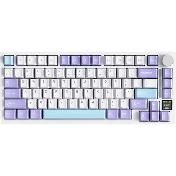 ATTACK SHARK X820Ultra Tri-Mode Gasket Mechanical Keyboard, 75% Layout, Bluetooth 5.1, 2.4G Wireless, Type-C Wired, TFT Smart Display, Knob Control, Hot-Swap, RGB, Star White, Shark Switch 
