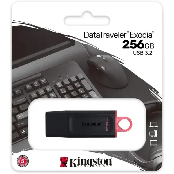 Kingston DataTraveler Exodia 256GB USB 3.2 Flash Drive DTX/256GB High Speed Portable Pen Drive USB Storage Device Fast Data Transfer